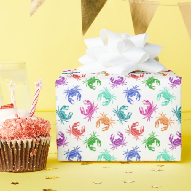 Papel De Presente Padrão De Caranguejos (Festa de aniversário)