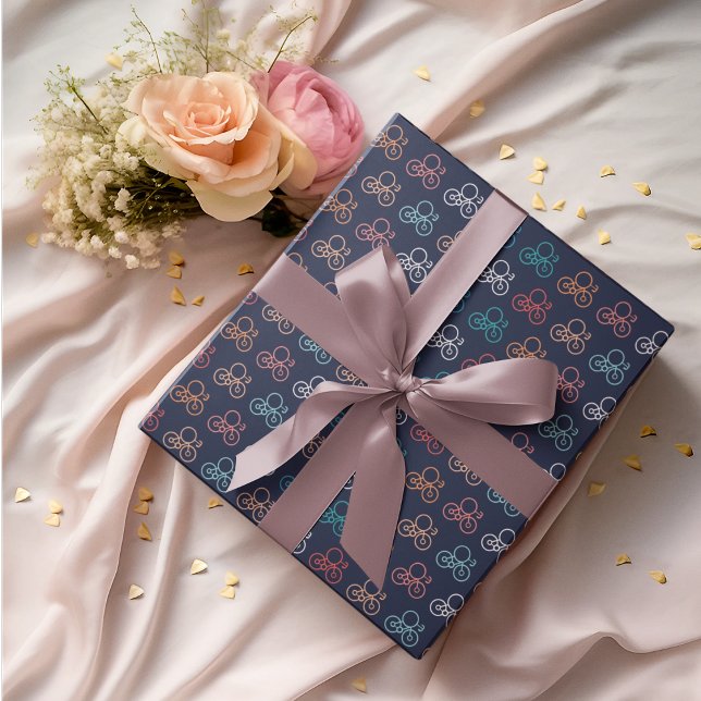 Papel De Presente Padrão de Cartoon de Bicicleta (bicycle cartoon birthday packing gift wrap,gift wrapping paper,return gift wrap paper,paper gift)