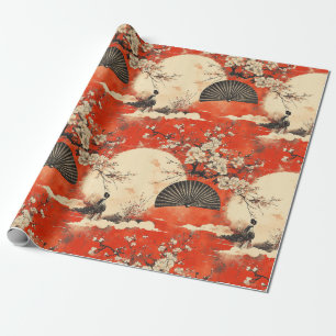 Papel De Presente Padrão de Casal de Quimono Romântico Sakura (1)