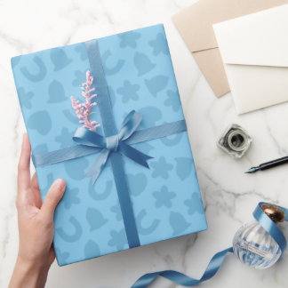 Papel De Presente Padrão de Casamento Confete Azul