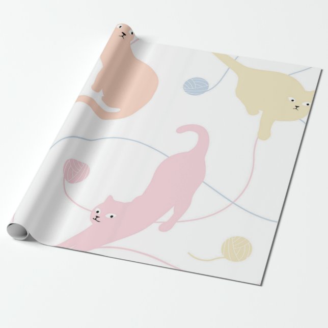 Papel De Presente Padrão de Cat (Desenrolado)
