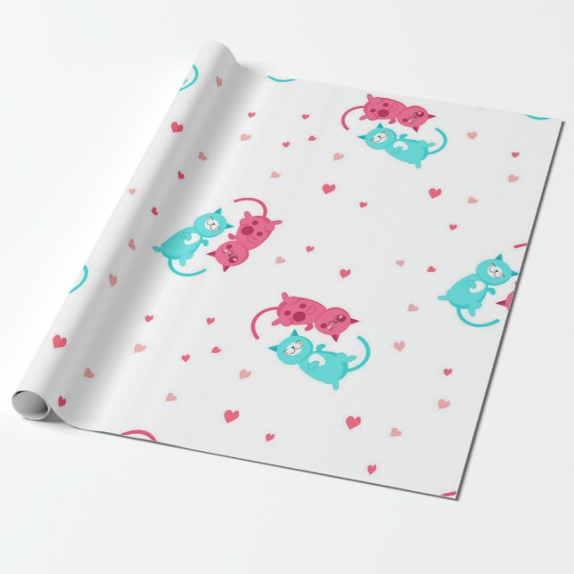 Papel De Presente Padrão de Cat (Desenrolado)