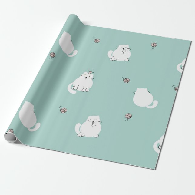 Papel De Presente Padrão de Cat (Desenrolado)