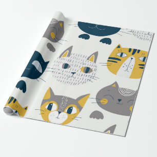 Papel De Presente Padrão de Cat