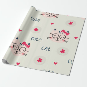 Papel De Presente Padrão de Cat