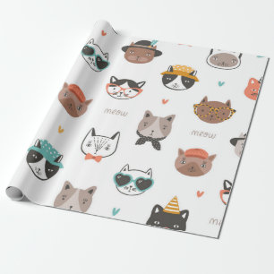 Papel De Presente Padrão de Cat