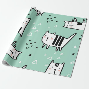 Papel De Presente Padrão de Cat