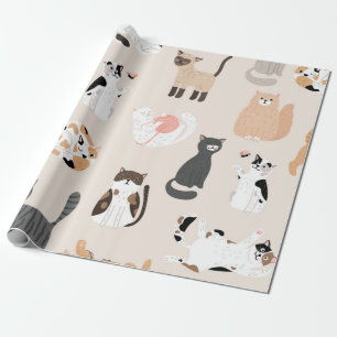 Papel De Presente Padrão de Cat