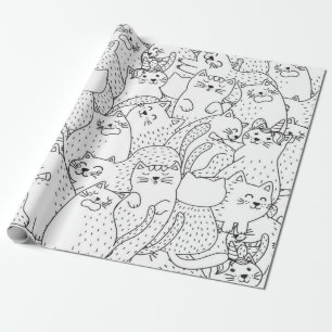 Papel De Presente Padrão de Cat