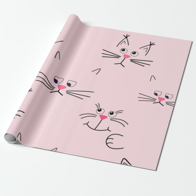 Papel De Presente Padrão de Cat (Desenrolado)