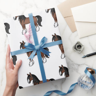 Papel De Presente Padrão de Cavalo de Xarope de Vanner Clydesdale G