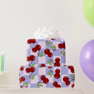 Papel De Presente Padrão de Cereja Vermelha Doce