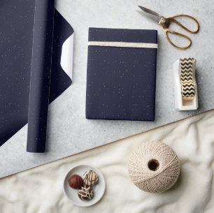 Papel De Presente Padrão de céu estrelado azul marinho de aniversári