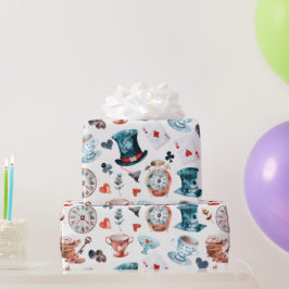 Papel De Presente Padrão de Chá Festa no País das Maravilhas Caprich