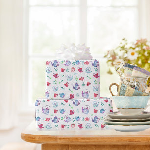 Papel De Presente Padrão de Chá Party Bonito