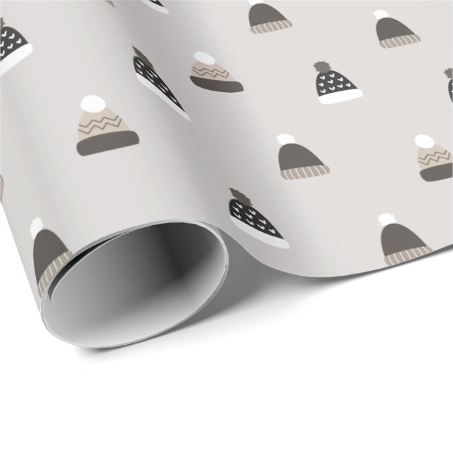 Papel De Presente Padrão de chapéu de lã desenhada à mão (Ponta do rolo)