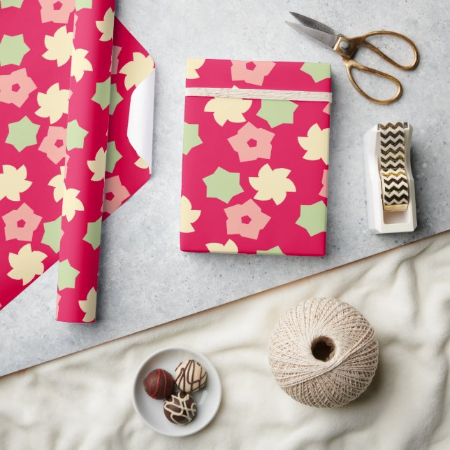 Papel De Presente Padrão de Charme Floral (Artesanato)