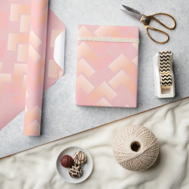 Papel De Presente Padrão de Chevron de Pastel Suave (Artesanato)