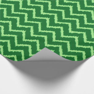 Papel De Presente Padrão de Chevron Ikat - Pinho e verde claro