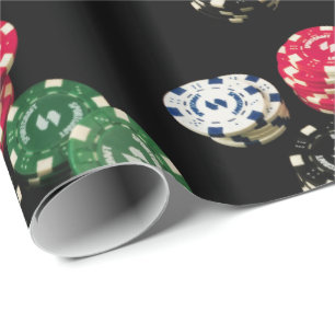 Papel De Presente Padrão de Chips Poker