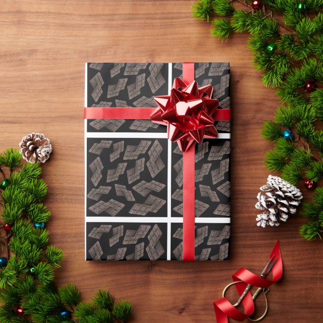 Papel De Presente Padrão de chocolate escuro (Presente de Natal)