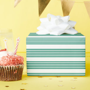 Papel De Presente Padrão de cinco faixas verde e branco da floresta