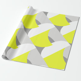 Papel De Presente Padrão de Cinza Amarela abstrato