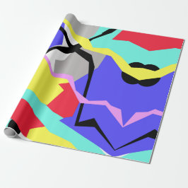 Papel De Presente Padrão de Cinza Amarela abstrato