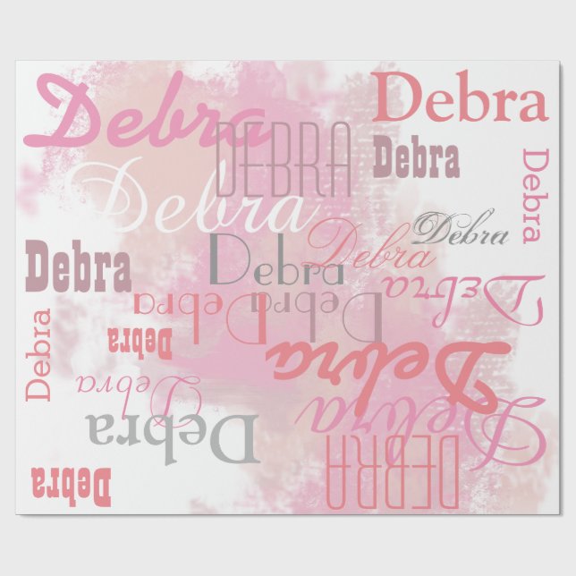 Papel De Presente padrão de cinza rosa personalizado (Aberto)