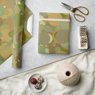 Papel De Presente Padrão de Círculo de Camuflagem do Deserto