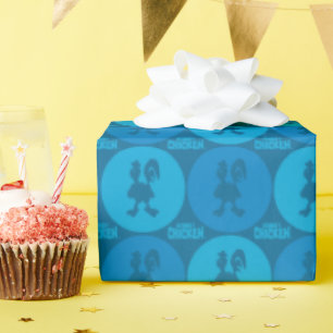 Papel De Presente Padrão de Círculo de Galinha Robô