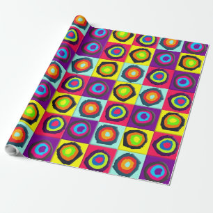 Papel De Presente Padrão de Círculos Abstratos Modernos