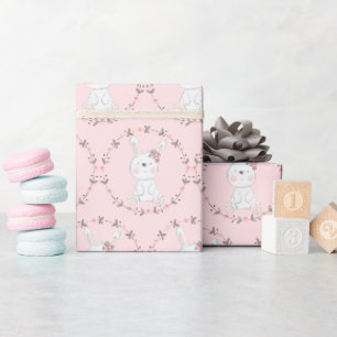 Papel De Presente Padrão de Coelhinho Bebê Chás de Bebê