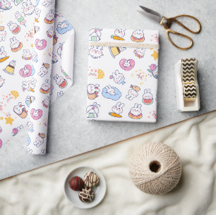 Papel De Presente Padrão de coelhinho bonito e adorável