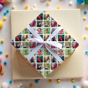 Papel De Presente Padrão de Colagem de Fotos Multi Estilo 