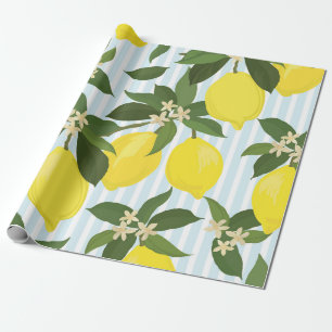 Papel De Presente Padrão de colheita de citrinos sem costura no fun