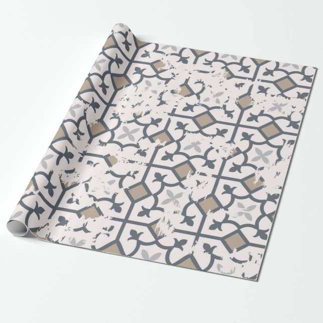 Papel De Presente Padrão de colheita sem costura com um efeito atrit (Desenrolado)
