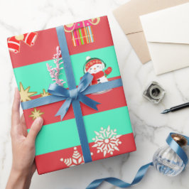 Papel De Presente Padrão de Combinação de Natal