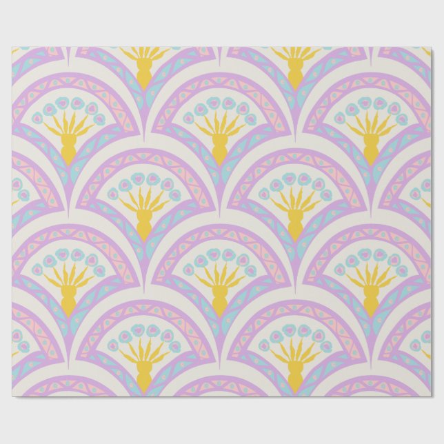 Papel De Presente padrão de concha em cores pastel (Aberto)