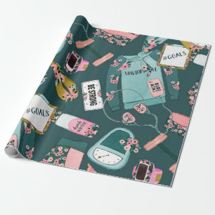 Papel De Presente Padrão de condicionamento físico feminino