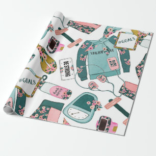 Papel De Presente Padrão de condicionamento físico feminino
