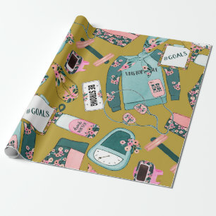 Papel De Presente Padrão de condicionamento físico para meninas