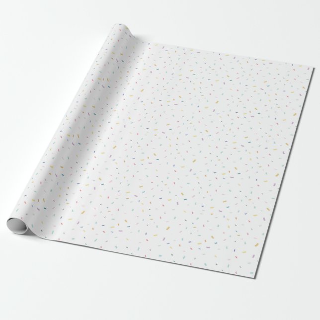 Papel De Presente Padrão de Confetti de Molho de Água (Desenrolado)