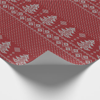 Papel De Presente Padrão de Conjunto Aconchegante de Férias Tricotad