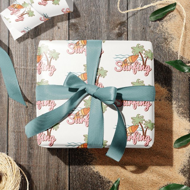 Papel De Presente Padrão de Conselho de Surf de vamos para surfar no (Criador carregado)