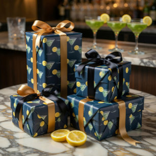 Papel De Presente Padrão de Coquetel Margarita Sem Costura