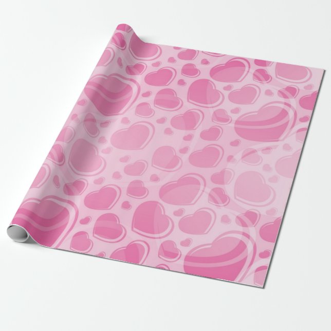 Papel De Presente Padrão de corações (Desenrolado)