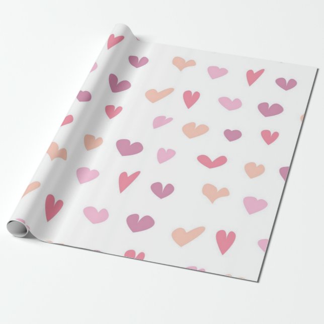 Papel De Presente Padrão de corações (Desenrolado)