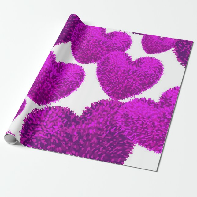 Papel De Presente Padrão de corações (Desenrolado)