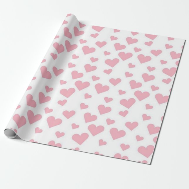 Papel De Presente Padrão de corações (Desenrolado)